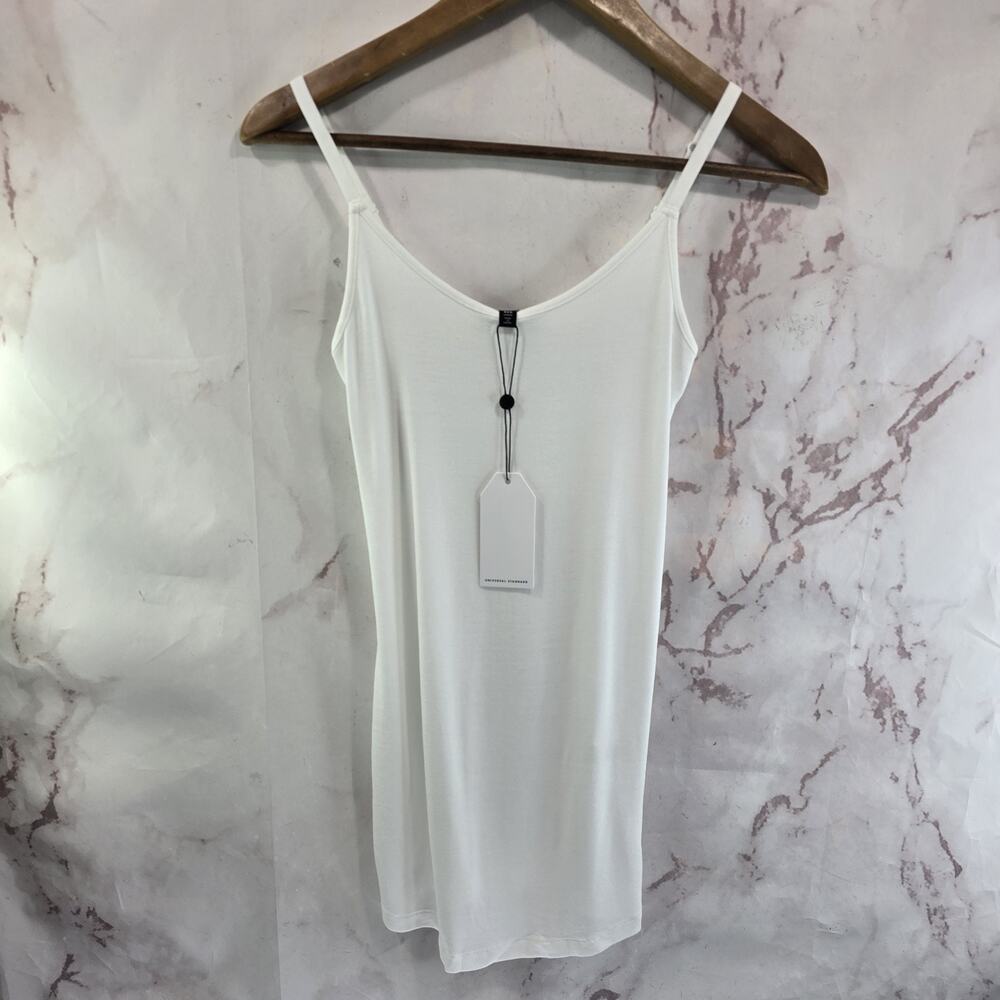 Universal Standard Tank Top Womens XS 4XS White Cami Foundation Rib Modal